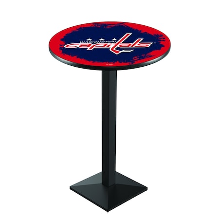 Holland Bar Stool Co 42" Blk Wrinkle Washington Capitals Pub Table L217B4228WshCap